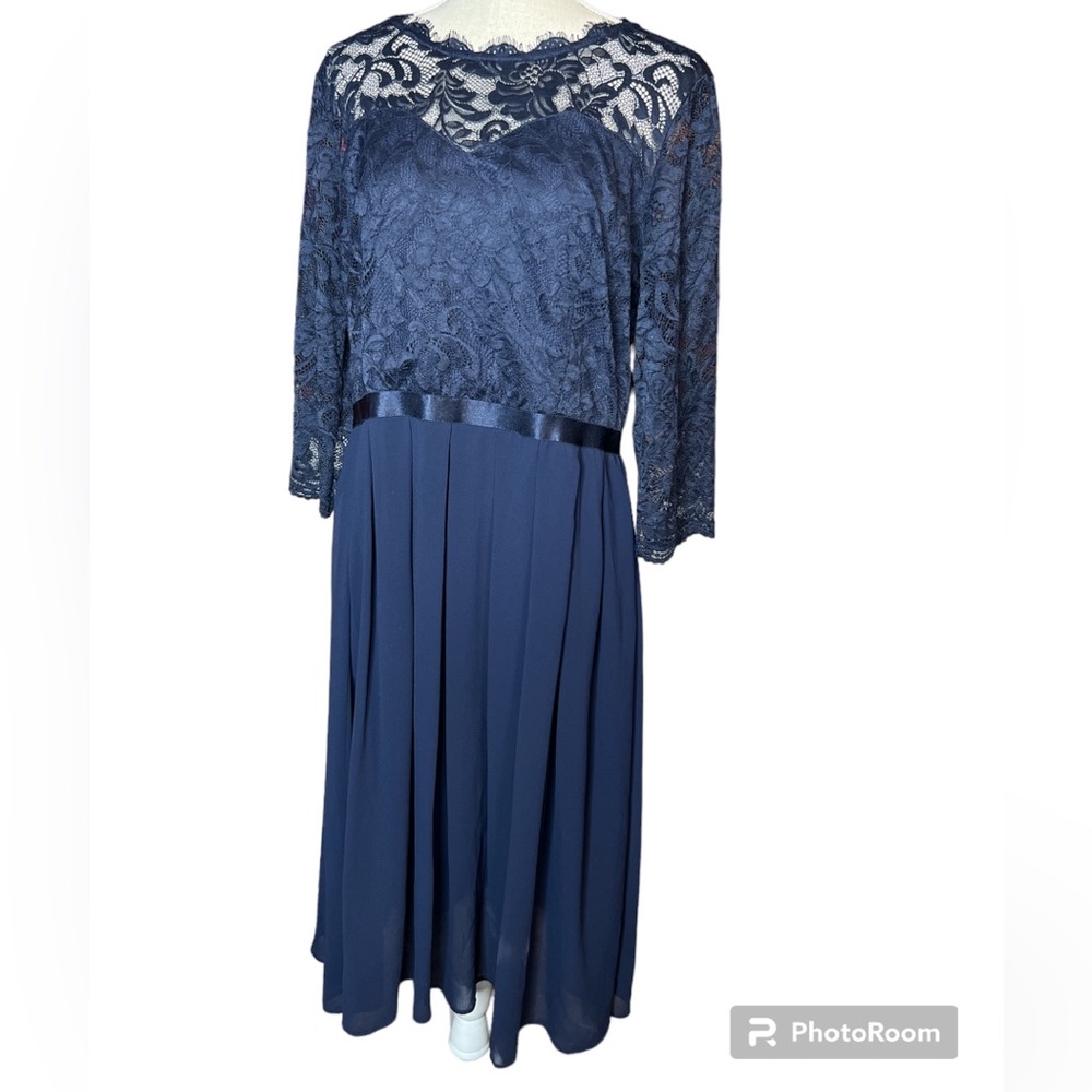 Miusol Navy Blue Lace Top Dress
